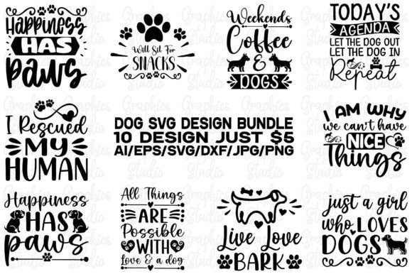 10 Dog Svg Design Bundle