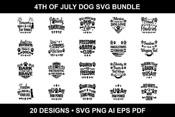 4th of July Dog SVG Bundle