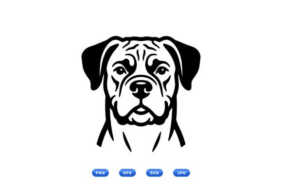 Bold Mastiff Dog SVG Portrait