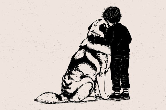 Boy and Dog SVG: A Heartfelt Design for Real Projects