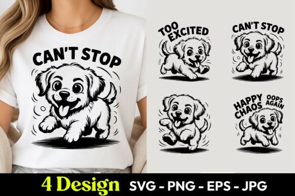 Cant Stop Happy Dog SVG PNG