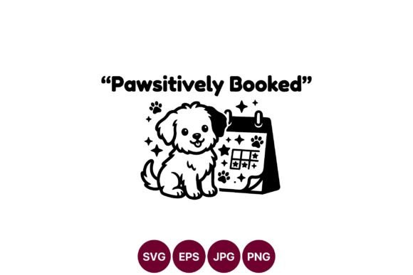 Cute Pawsitively Booked Dog SVG