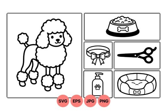 Cute Poodle Dog SVG Clipart