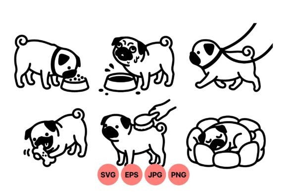 Cute Pug Dog SVG Clipart Review