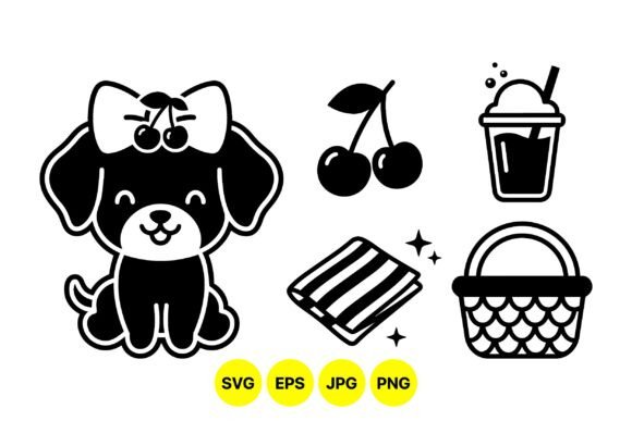 Cute Summer Picnic Dog SVG