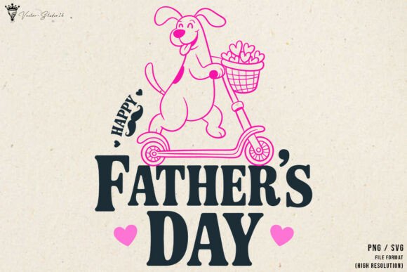 Fathers Day Dog SVG PNG Happy
