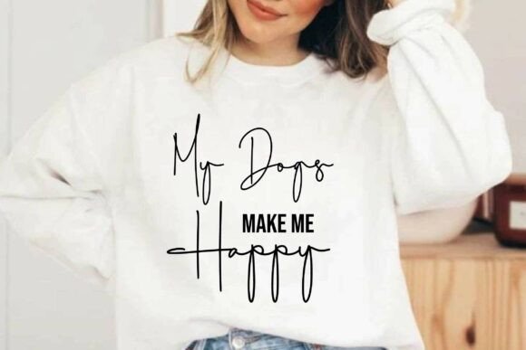 My Dogs Make Me Happy SVG, Retro Dog Svg