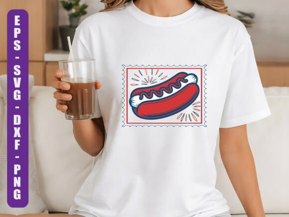 Patriotic Hot Dog SVG Design