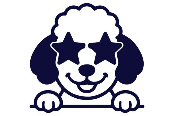 Peeking Doodle Dog SVG PNG Silhouette