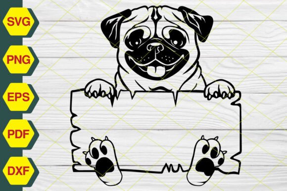 Peeking Pug Dog SVG EP-241