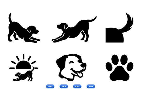 Playful Dog SVG Clipart Pack