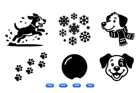 Playful Dog SVG Icons Pack