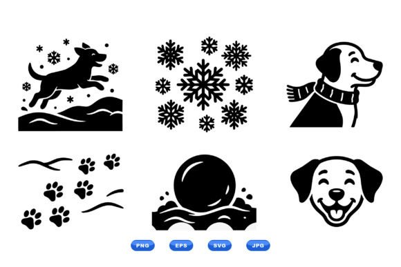 Playful Winter Dog SVG Pack